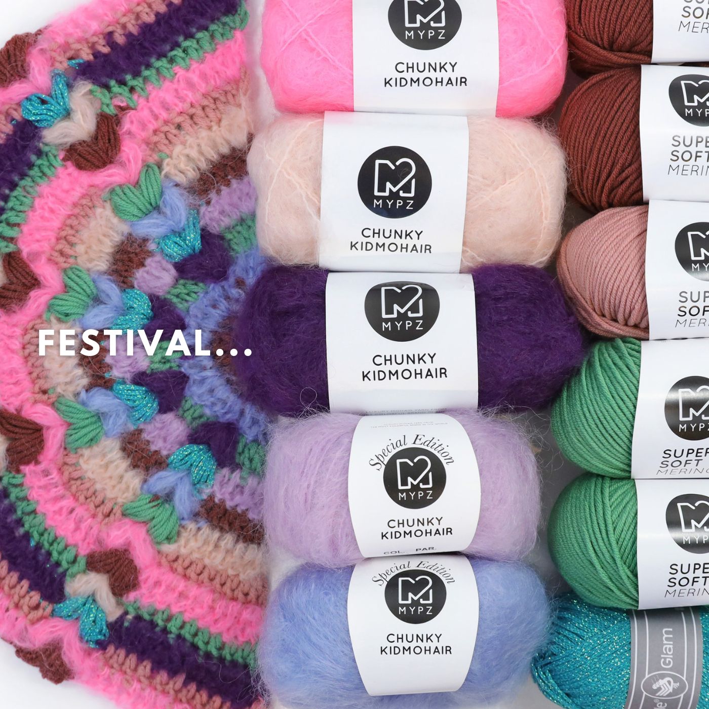 Kit de crochet - MYPZ châle bohème CROCHET ALONG (ENG-NL-DE-FR-ES)