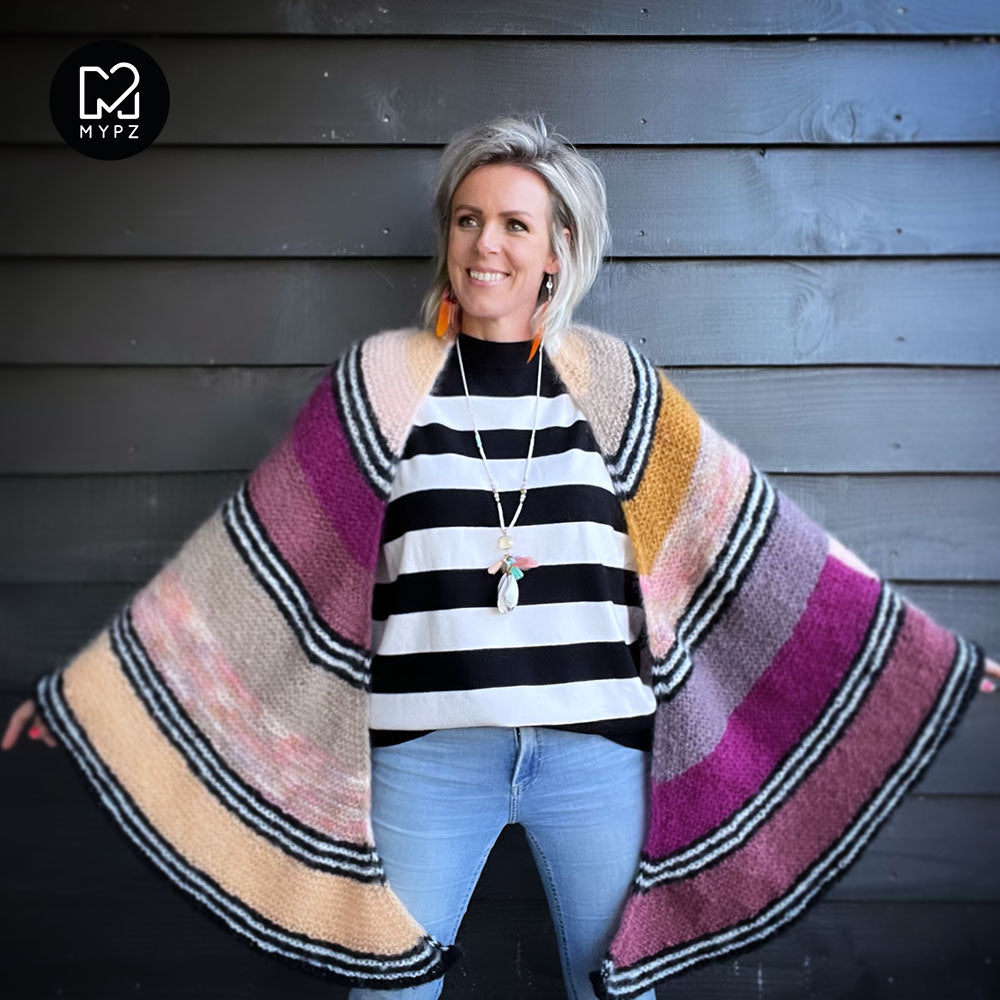 Knitting Kit - Cosy Cuddle Mohair Shawl Brown Love No6 (ENG-NL)