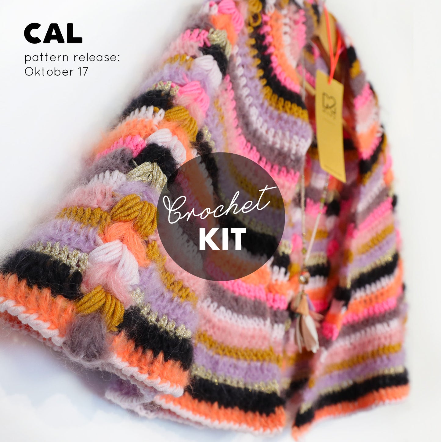 Kit de crochet - MYPZ châle bohème CROCHET ALONG (ENG-NL-DE-FR-ES)