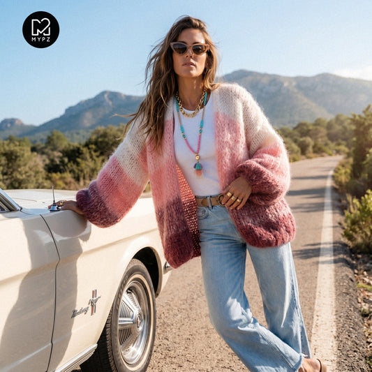 Knitting Pattern – MYPZ Chunky Mohair Cardigan Gradient Melon No.15 (ENG-NL-DE)