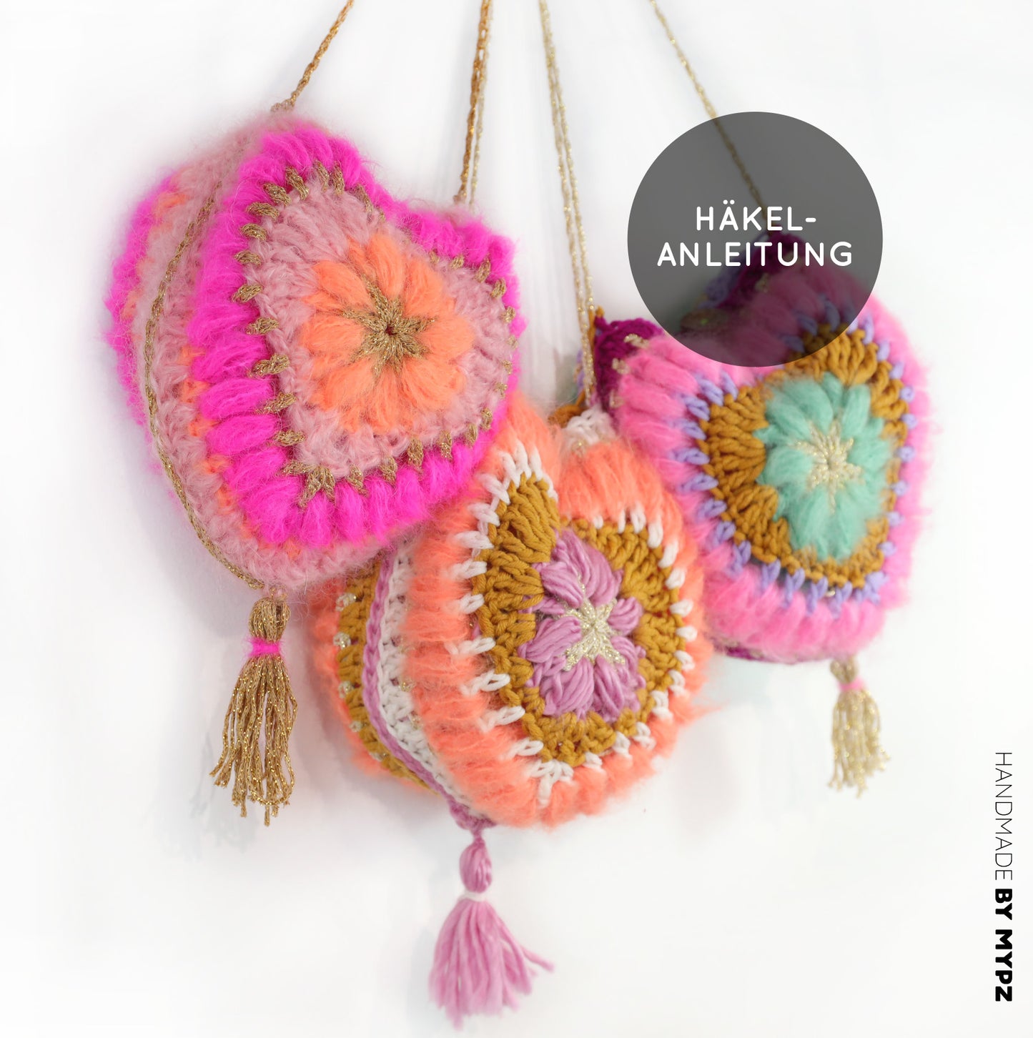 Modèle de crochet - Sac cœur 3D MYPZ (ENG-NL-DE-FR-ES)