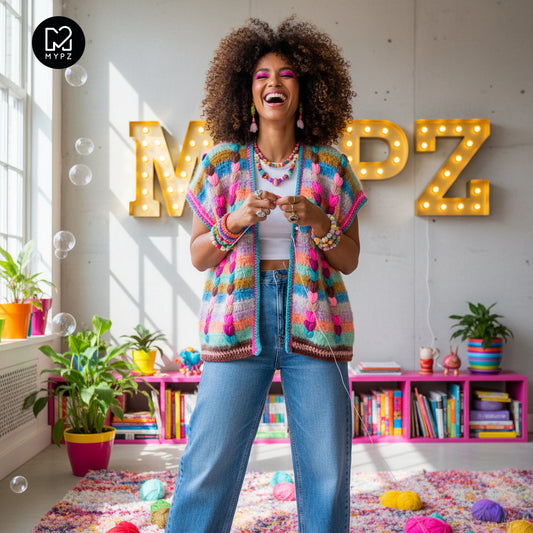 Patron de crochet - Chunky Mohair-merino Gilet Heartbeat (ENG-NL-DE-FR)