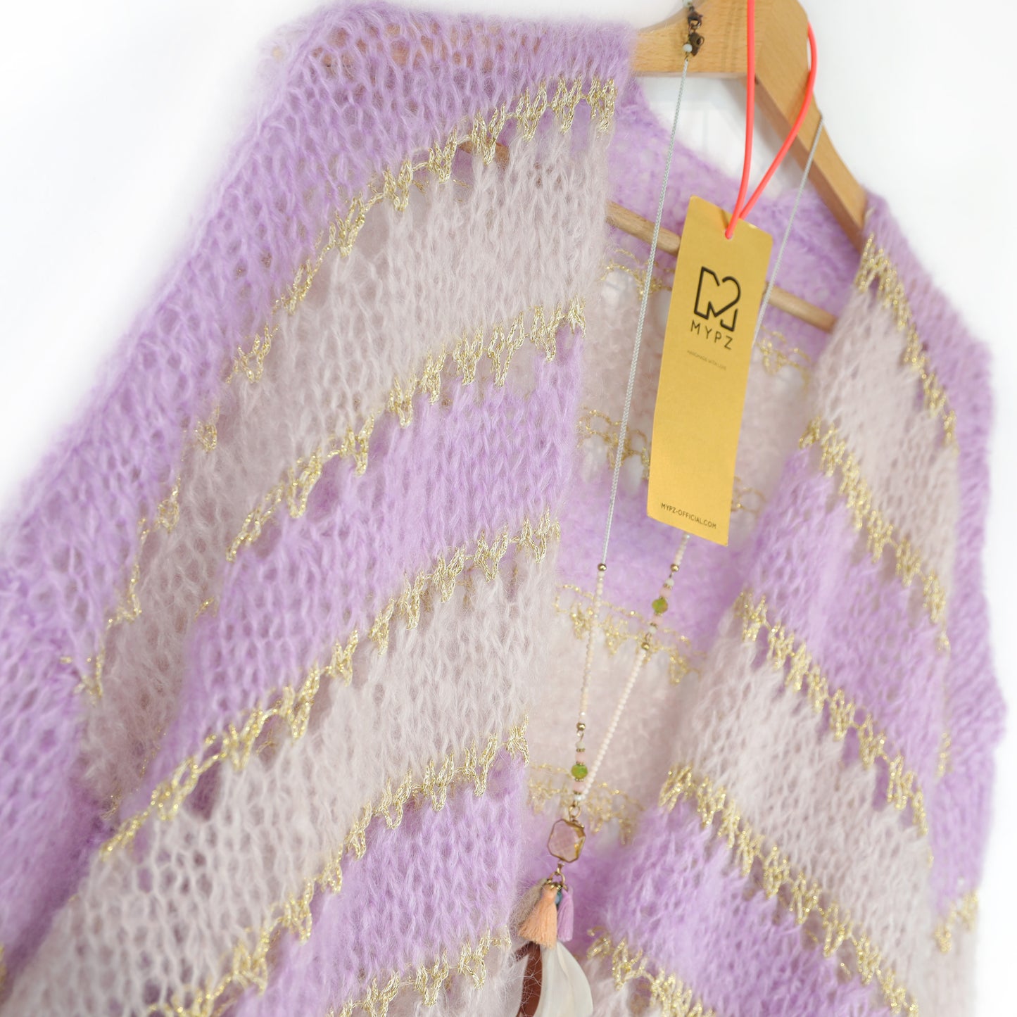 Créez votre propre kit - Kit de tricot MYPZ Cardigan Mohair Léger rayé No10 (ENG-NL-DE-FR-ES)