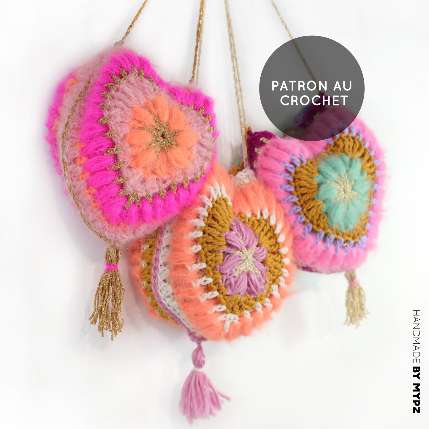 Modèle de crochet - Sac cœur 3D MYPZ (ENG-NL-DE-FR-ES)