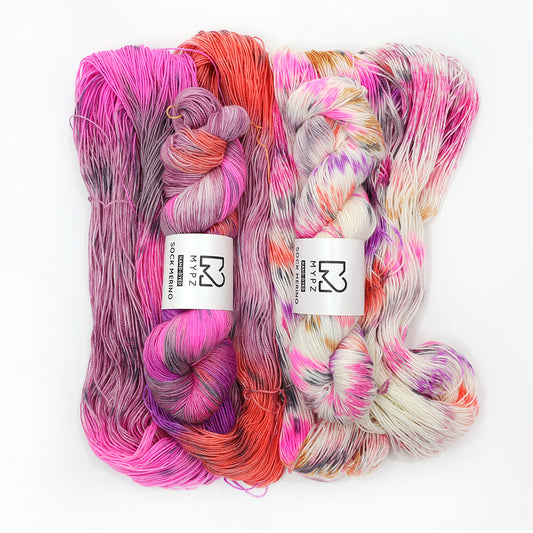 MYPZ Sock Merino Red Roses bundle
