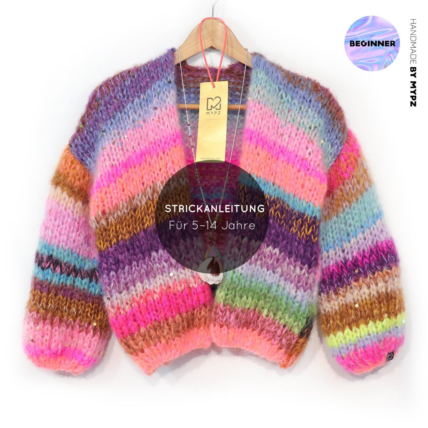 Knit pattern – MYPZ Chunky Mohair KIDS Cardigan Unicorn Glow No12 (ENG-NL-DE)