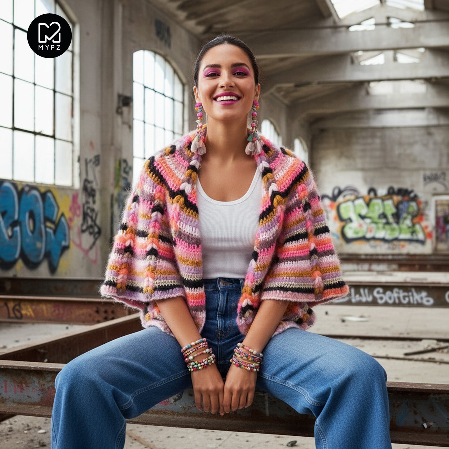 Kit de crochet - MYPZ châle bohème CROCHET ALONG (ENG-NL-DE-FR-ES)