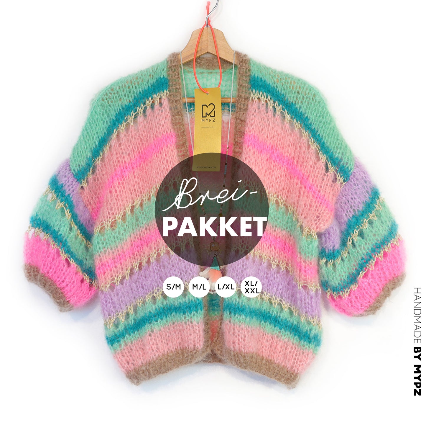 Knitting kit – MYPZ Short Light Mohair Cardigan Faby No10 (ENG-NL-DE)