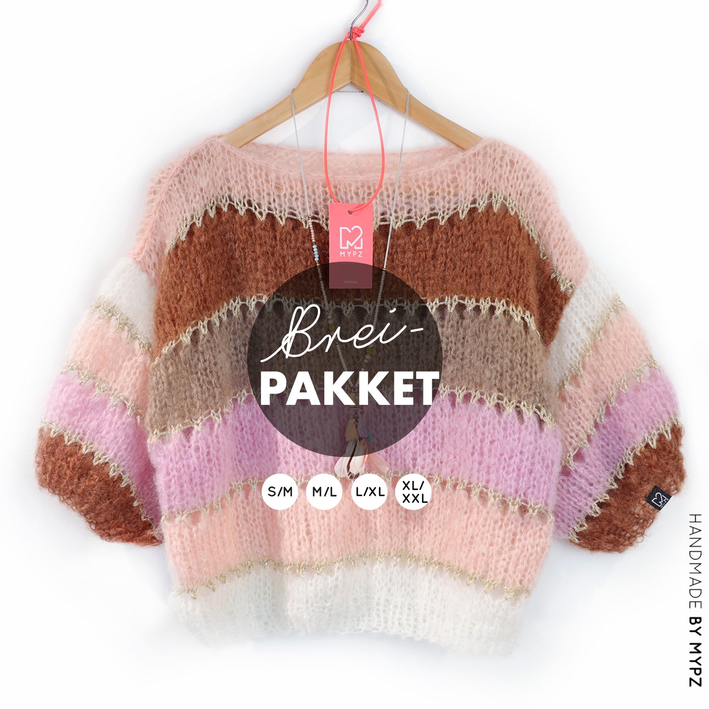 Kit de tricot – MYPZ Basic Light Mohair Top Sand No10 (ENG-NL-DE-FR)
