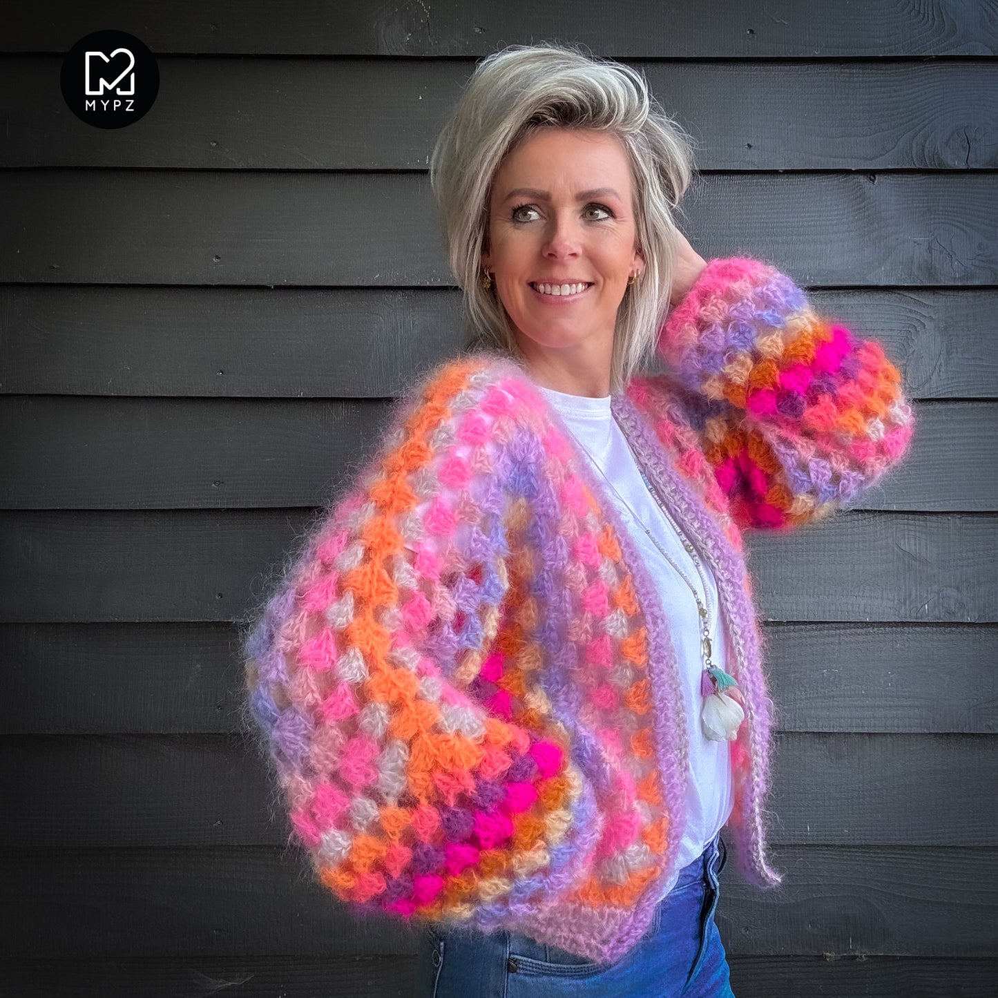 Kit de Crochet - MYPZ Hexagon Cardigan Pink Vibes (ENG-NL-DE-FR)