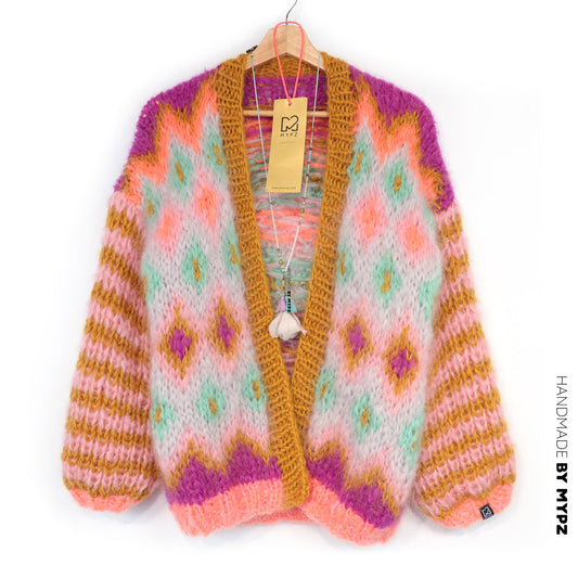 Kit de tricot - Veste en mohair épais Flora n°12 (ENG-DE-NL-ES-FR-IT-DA-SV-NO)