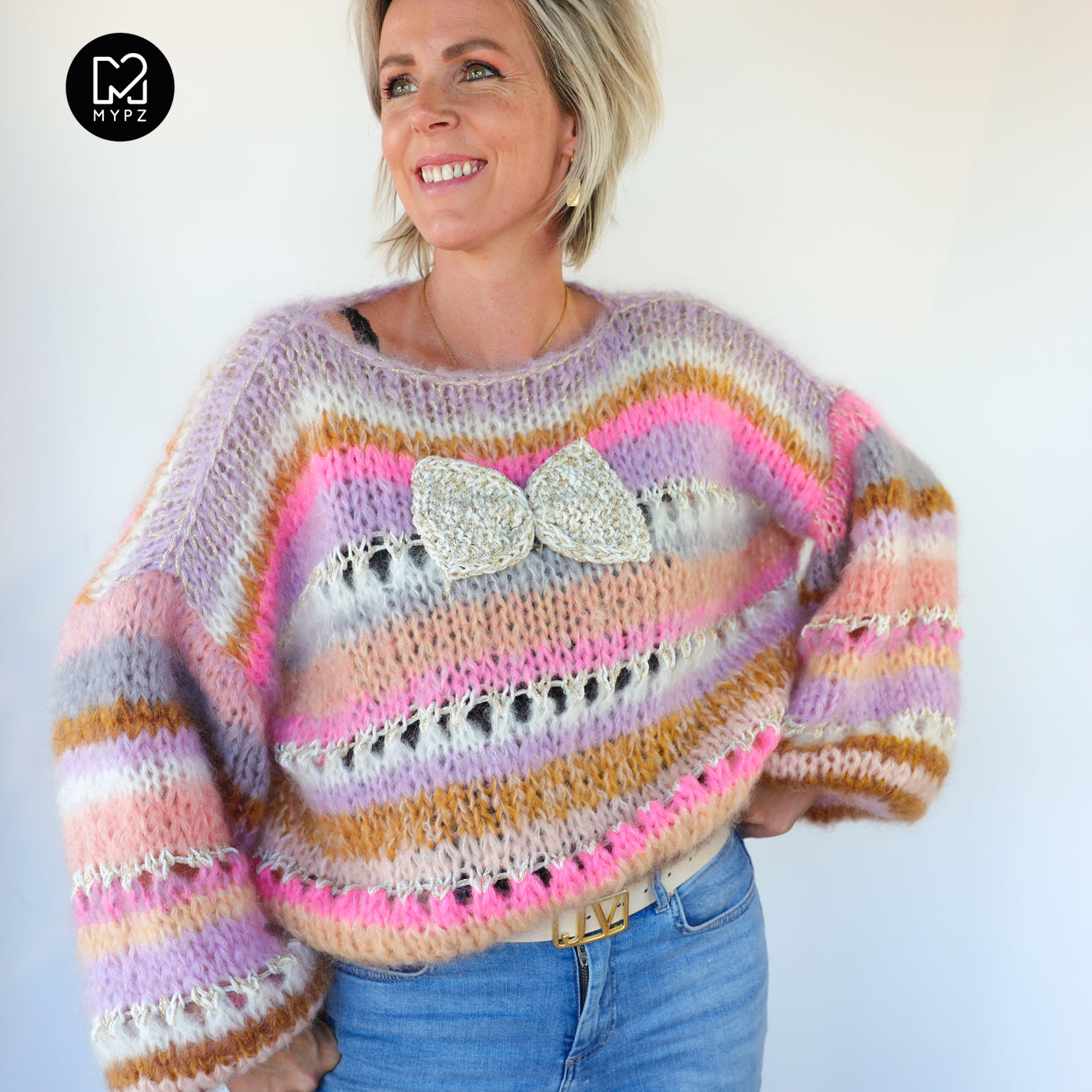 Knitting Kit – Chunky Mohair Pullover Bijoux No.12 (ENG-NL-DE)