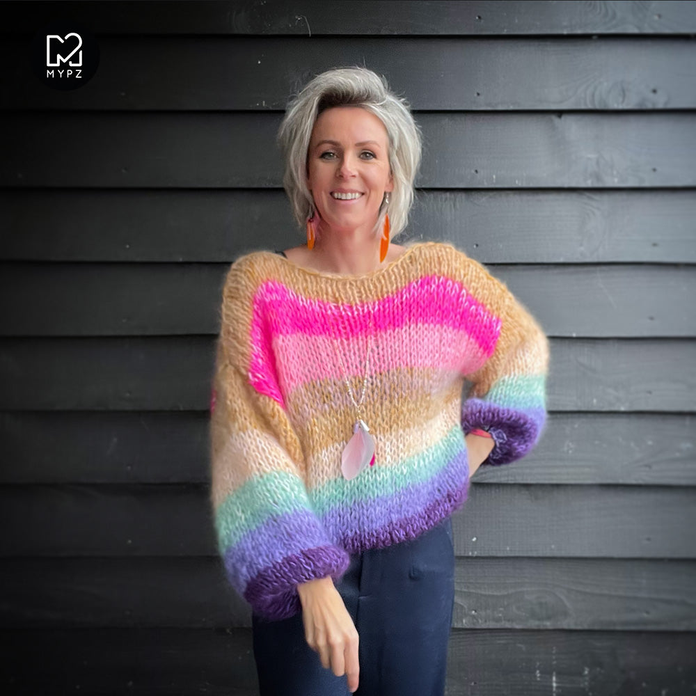 Knitting Kit – MYPZ Classic Mohair Pullover Rainbow No15 (ENG-NL)