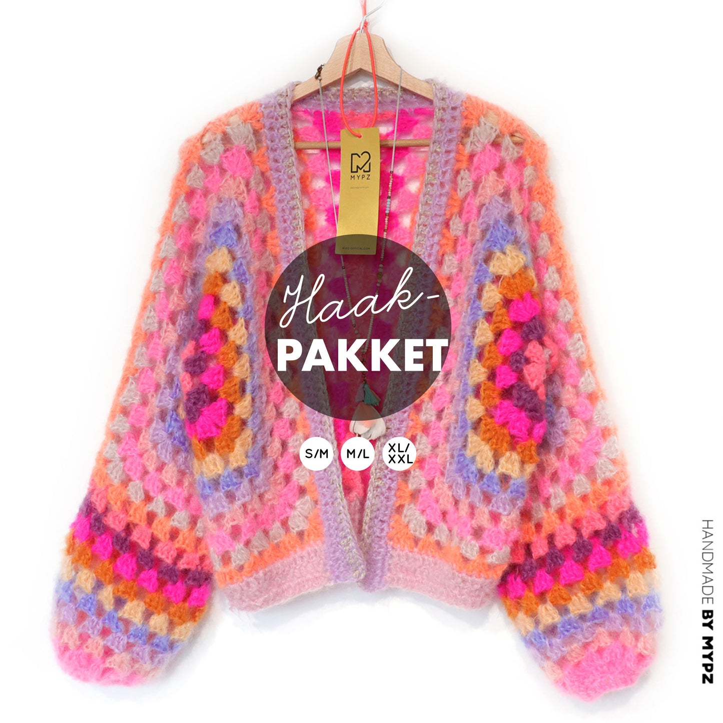 Kit de Crochet - MYPZ Hexagon Cardigan Pink Vibes (ENG-NL-DE-FR)