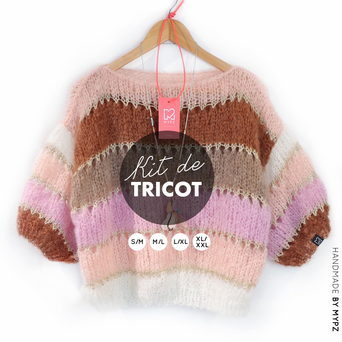 Kit de tricot – MYPZ Basic Light Mohair Top Sand No10 (ENG-NL-DE-FR)