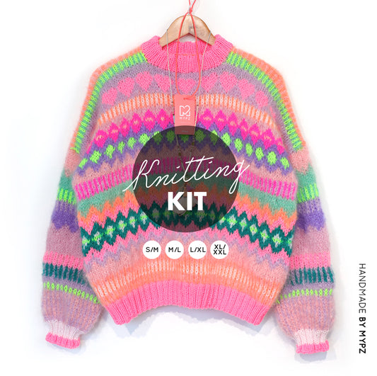 Knitting Kit – Chunky Mohair Pullover Pink Sugar No.6 (ENG-NL-DE)