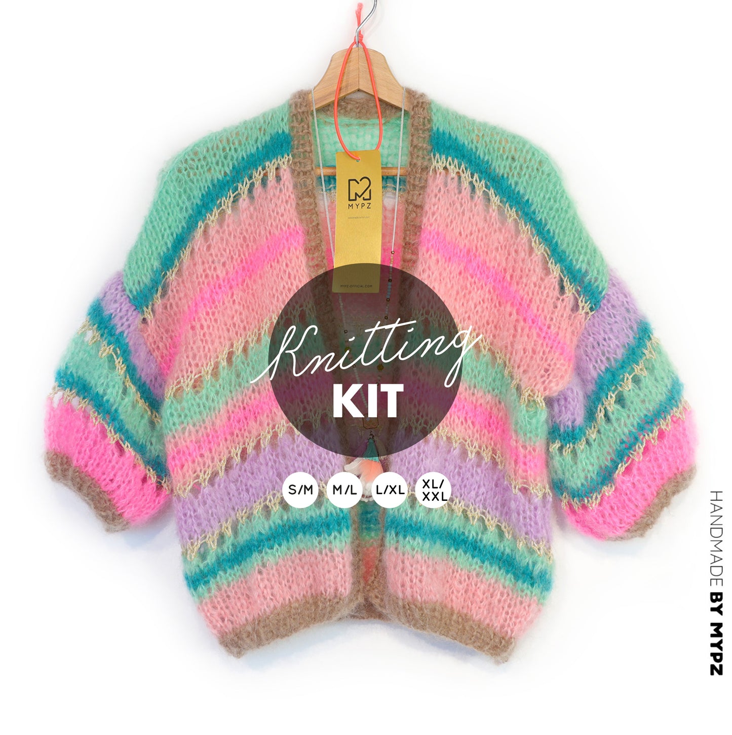 Knitting kit – MYPZ Short Light Mohair Cardigan Faby No10 (ENG-NL-DE)