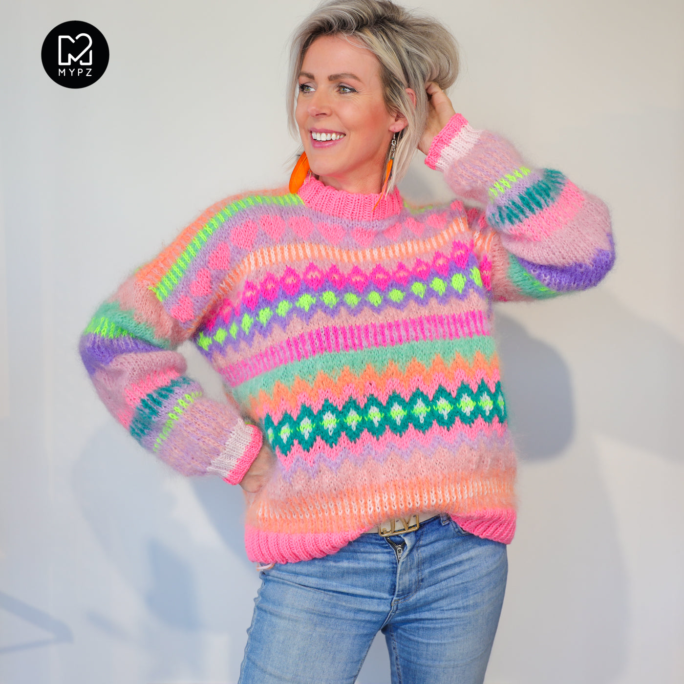 Knit pattern – Chunky Mohair Pullover Pink Sugar No.6 (ENG-NL-DE)