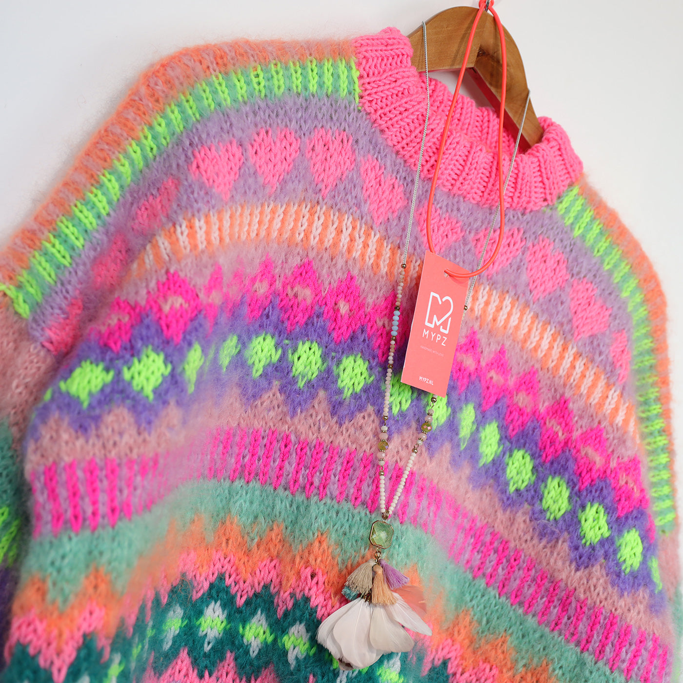 Knit pattern – Chunky Mohair Pullover Pink Sugar No.6 (ENG-NL-DE)