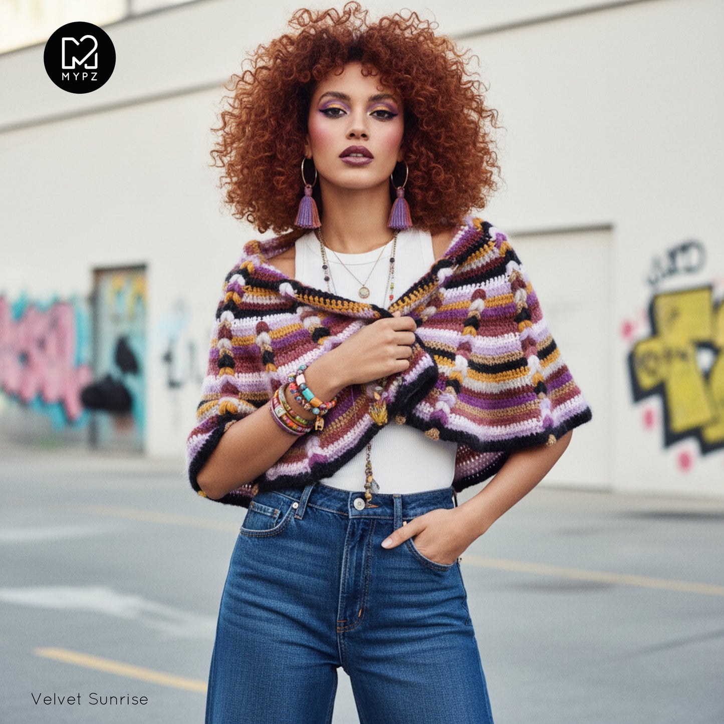 Kit de crochet - MYPZ châle bohème CROCHET ALONG (ENG-NL-DE-FR-ES)