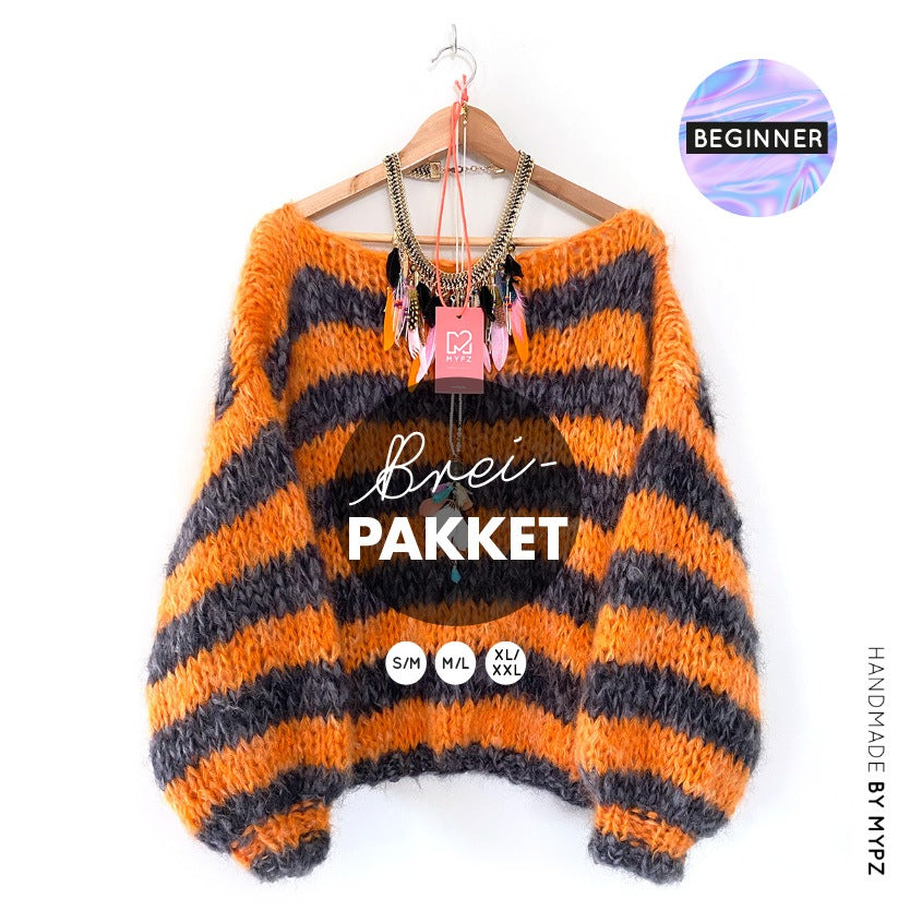 MYPZ breipakket basic chunky trui beginner ORANGE-BLACK