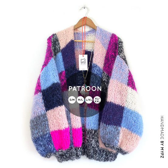 MYPZ breipatroon patchwork pullover Blue no9