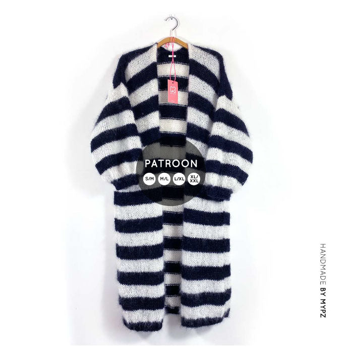 MYPZ breipatroon zwart wit gestreept vest