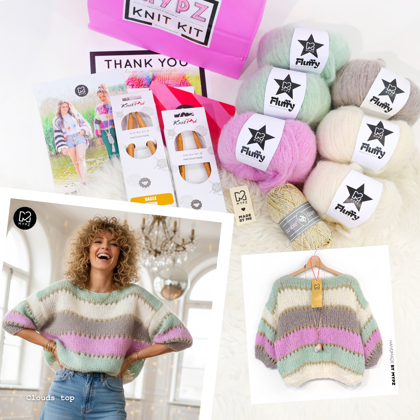Kit de tricot – MYPZ Light Alpaca Top Clouds No10 (ENG-NL-DE-FR)