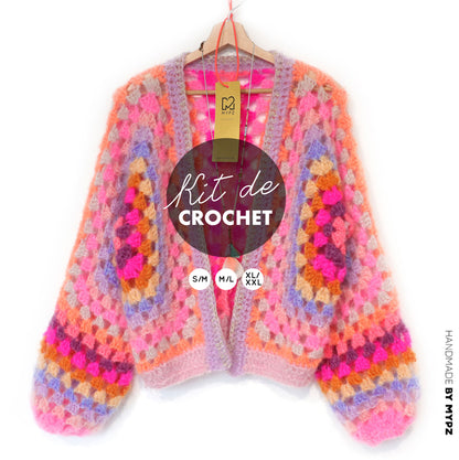 Kit de Crochet - MYPZ Hexagon Cardigan Pink Vibes (ENG-NL-DE-FR)