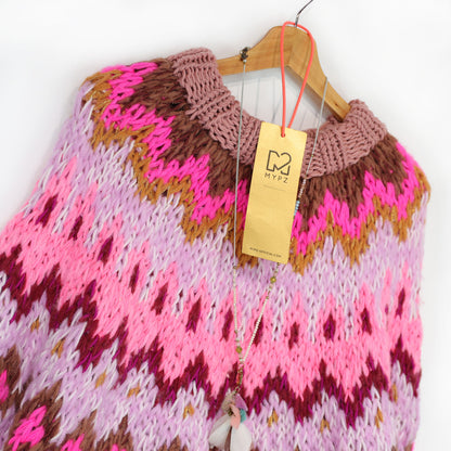 Patron de tricot - MYPZ Chunky Topdown Alpaca Pullover Raspberry n° 12 (ENG-DE-NL-ES-FR-IT-DA-SV-NO)