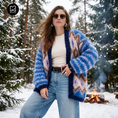 Patron de tricot – Veste en mohair épais Alpine Breeze No.12 (ENG-DE-NL-ES-FR-IT-DA-SV-NO)