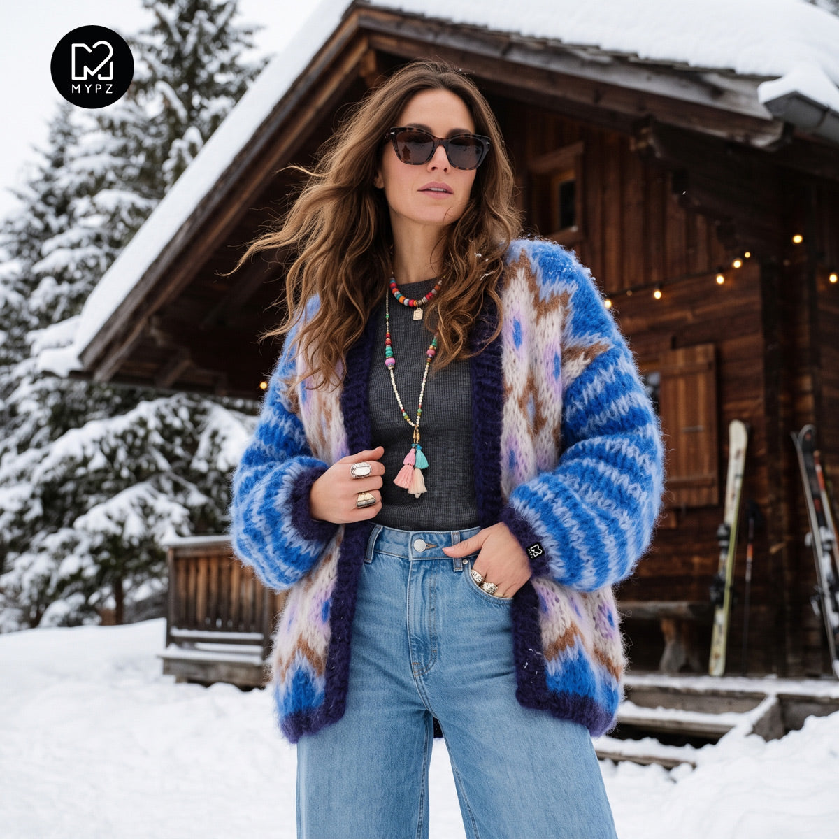 Patron de tricot – Veste en mohair épais Alpine Breeze No.12 (ENG-DE-NL-ES-FR-IT-DA-SV-NO)
