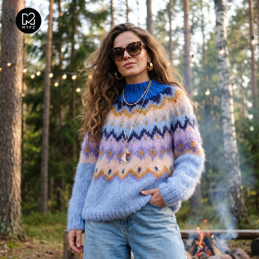 Patron de tricot - MYPZ Chunky Topdown Pull en mohair Blueberry n°12 (ENG-DE-NL-ES-FR-IT-DA-SV-NO)