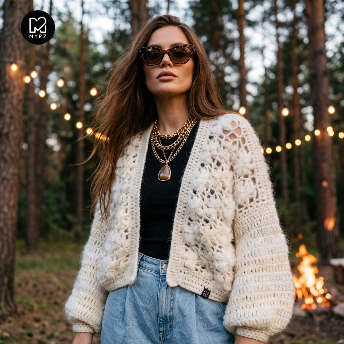 Patron de crochet - MYPZ gilet bomber court Wildflower (ENG-DE-NL-ES-FR-IT-DA-SV-NO)
