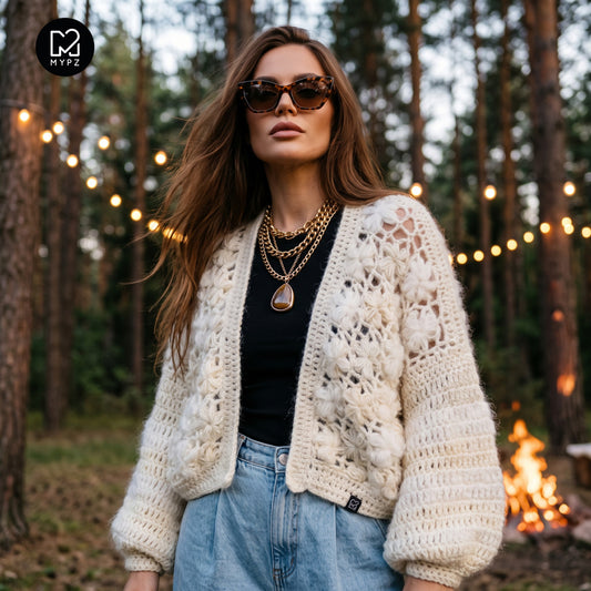 Patron de crochet - MYPZ gilet bomber court Wildflower (ENG-DE-NL-ES-FR-IT-DA-SV-NO)