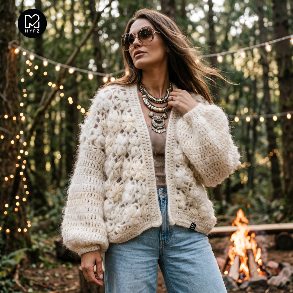Patron de crochet - MYPZ gilet bomber court Wildflower (ENG-DE-NL-ES-FR-IT-DA-SV-NO)