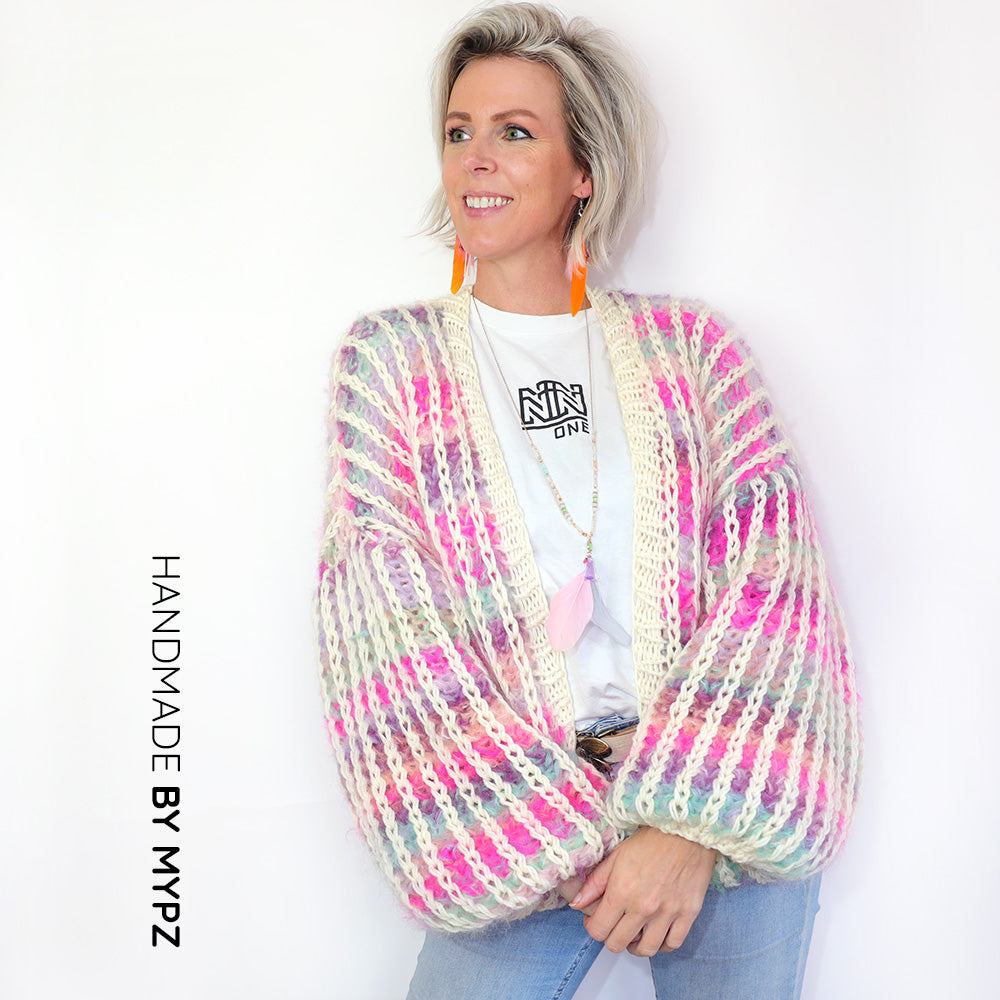 MYPZ Chunky Mohair Rib Cardigan Dusty Pink