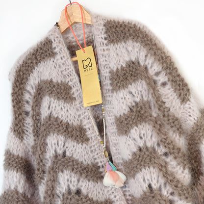 Patron de tricot - cardigan court en mohair épais Stonies Wave n°12 (ENG-DE-NL-ES-FR-IT-DA-SV-NO)