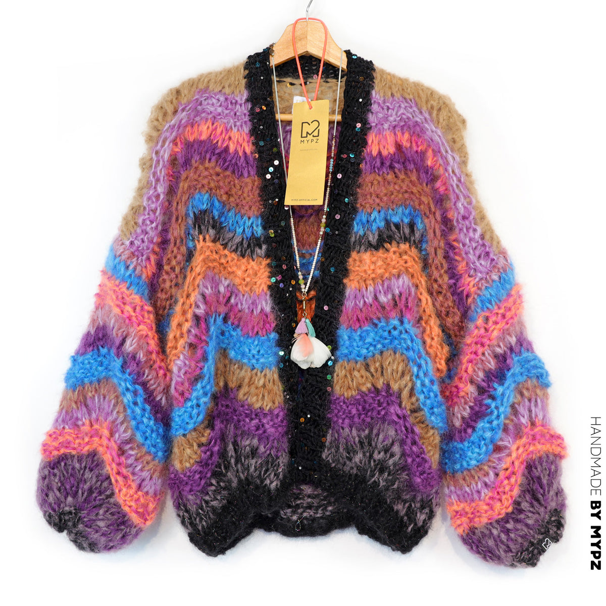 Knitting Kit – Short Chunky Mohair Cardigan Maple Wave No.12 (ENG-DE-NL-ES-FR-IT-DA-SV-NO)
