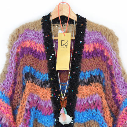 Knitting Kit – Short Chunky Mohair Cardigan Maple Wave No.12 (ENG-DE-NL-ES-FR-IT-DA-SV-NO)