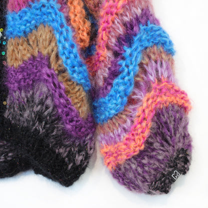 Knitting Kit – Short Chunky Mohair Cardigan Maple Wave No.12 (ENG-DE-NL-ES-FR-IT-DA-SV-NO)