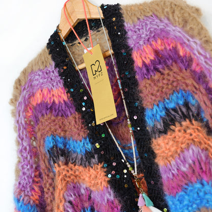 Knitting Kit – Short Chunky Mohair Cardigan Maple Wave No.12 (ENG-DE-NL-ES-FR-IT-DA-SV-NO)