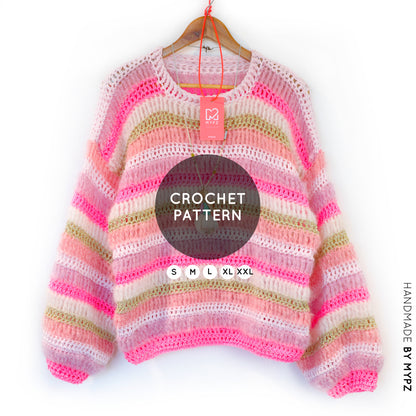 Crochet pattern – MYPZ Chunky pullover Jasmin (ENG-NL-DE)