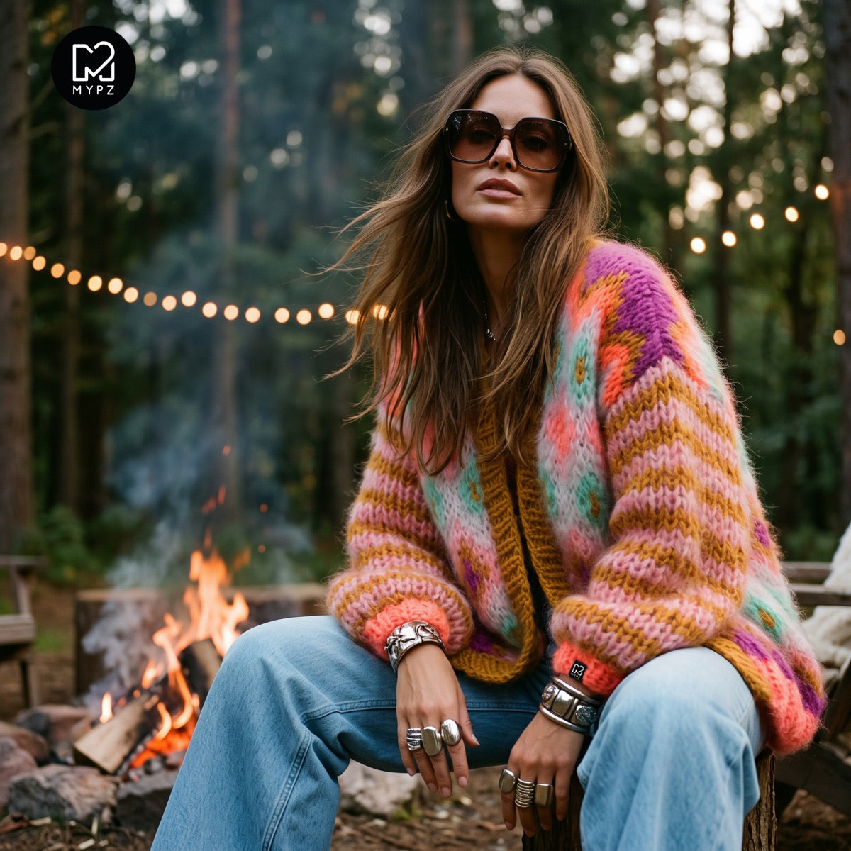 Patron de tricot - veste en mohair épais Flora n°12 (ENG-DE-NL-ES-FR-IT-DA-SV-NO)