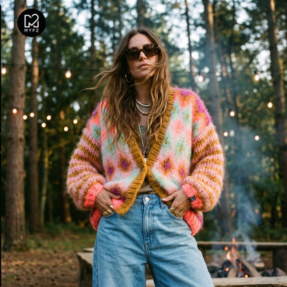Patron de tricot - veste en mohair épais Flora n°12 (ENG-DE-NL-ES-FR-IT-DA-SV-NO)