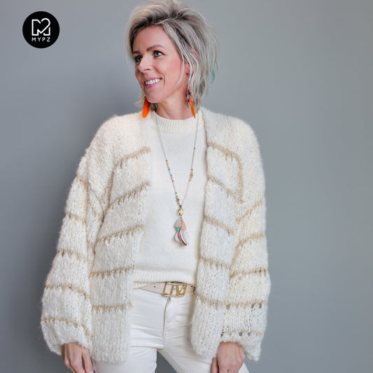 Knitting kit – MYPZ Light Alpaca-Silk Cardigan Glamour No10 (ENG-NL-DE)