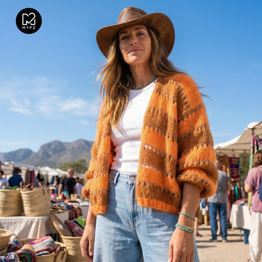 Cardigan Light Alpaca Golden Flow