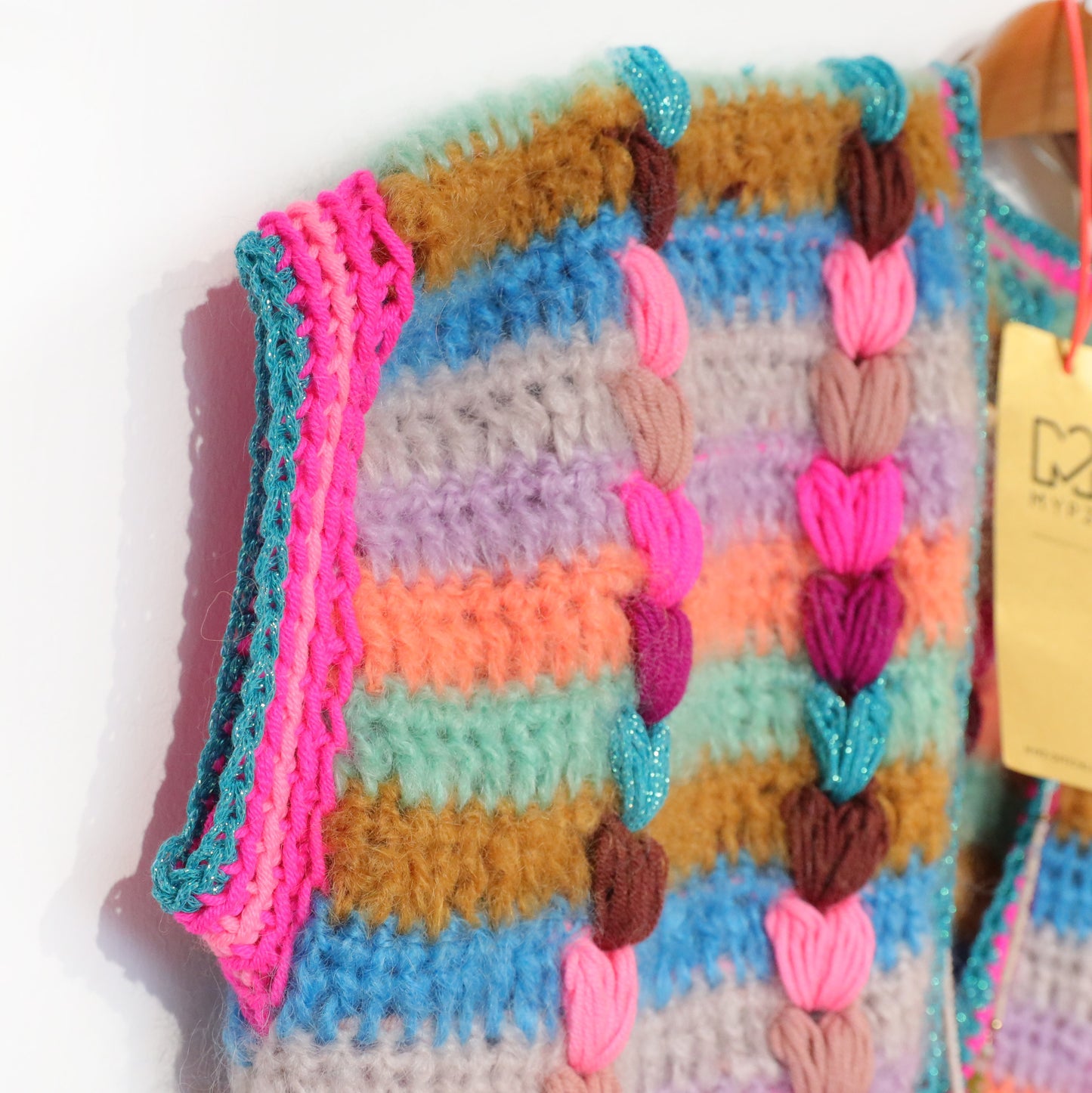 Patron de crochet - Chunky Mohair-merino Gilet Heartbeat (ENG-NL-DE-FR)