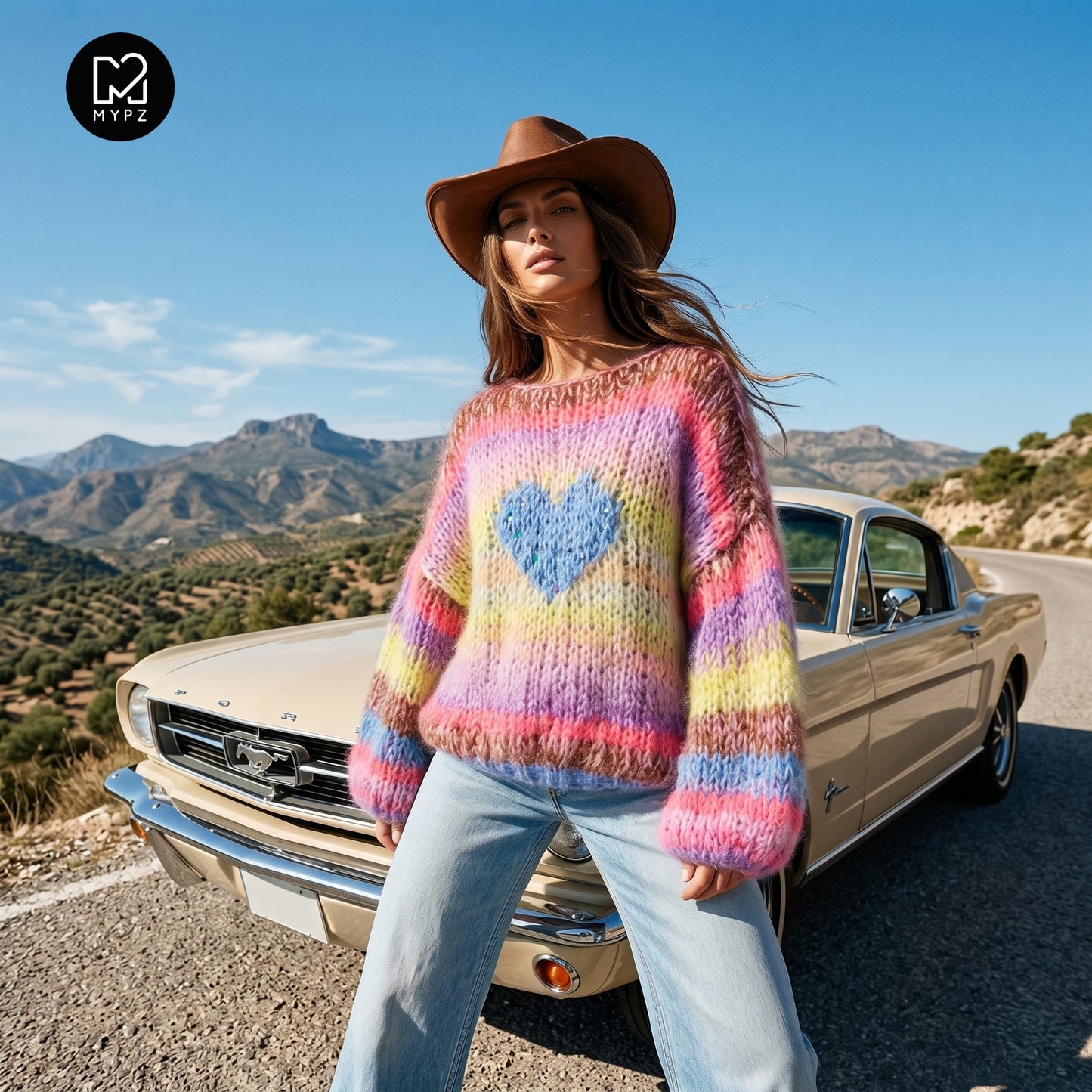 Knitting Kit – MYPZ Short Chunky Alpaca-Mohair Pullover Lake No15 (ENG-NL-DE)