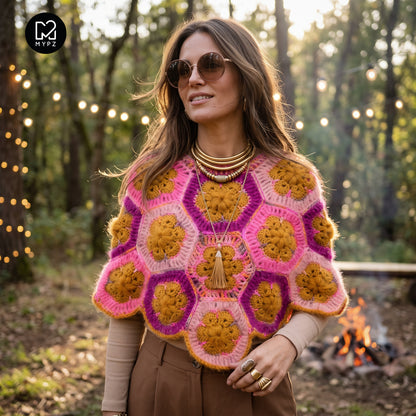 Patron de crochet - MYPZ Poncho Pecan (ENG-DE-NL-ES-FR-IT-DA-SV-NO)